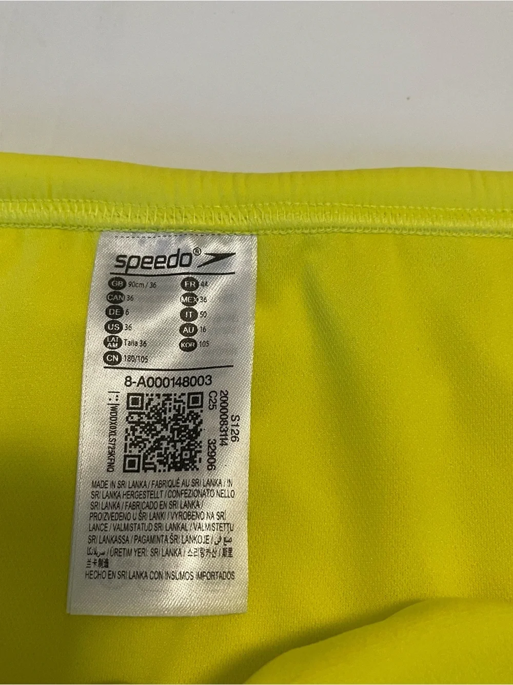 Speedo Swim Brief Mens Size 36 Yellow New With Tags Lemon Drizzle